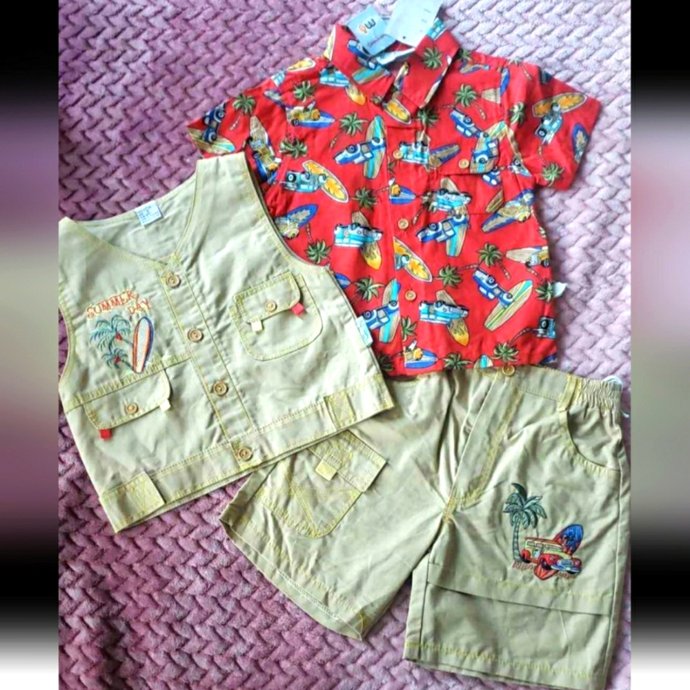 Hawaiian matching Boy's 3 pc set Size 3T